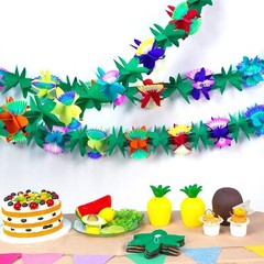 FUTUREPLUSX 6PCS Tropical Garland Party Decorations, 9.8 ft Multi Color