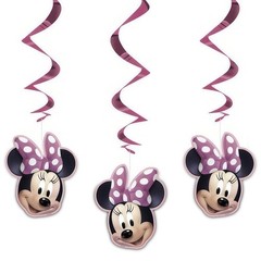 Unique Minnie Mouse Hanging Swirl Decorations – 26″ | Pink | 3 Pcs