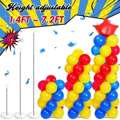 2 Set Hero Themed Party Decorations Adjustable Red Yellow Blue Balloon Column…
