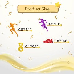 100 Pcs Runner Confetti Gold Glitter Sport Themed Table Confetti Running