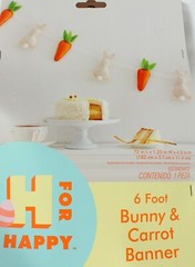 Easter Banner Decoration Carrot and Bunny Party Decoration 6 Ft X 4.5 inches
