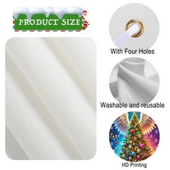 Christmas Tree Front Door Coverss Wrap Xmas Holiday House Hanging Banner Wint…