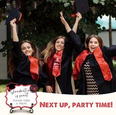 Graduation Is Sweet Please Take a Treat – Dessert Table Signs for 2026 Graduatio
