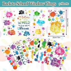 151 Pcs Inspirational Quotes Window Clings Colorful Ink Splatter Splotches Ha…
