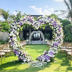 Heavy Duty Heart Wedding Arch Dual Support Flower Balloon Backdrop Stand Decor