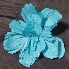 Bearingshui Crepe Paper Sky Blue 3D Wall Flower Party Decor Set Of 9 w/ Adhesive