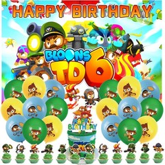 Bloons TD 6 Party Supplies Set Balloons Cake Toppers Banner Birthday Decor