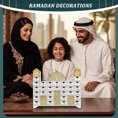 Ramadan Countdown Calendar – Wooden Mosque Advent Decor, Eid Gifts & Decorations