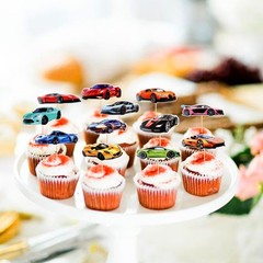 Racing Car Cupcake Toppers,24 PCS Racing Car Rider Theme Cupcake Decoration,F…