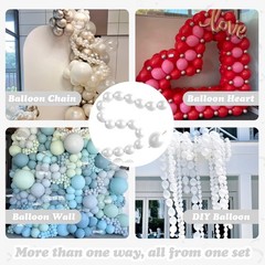 Pearl White Linking Balloons,100pcs 6 Inch Quick Link Long Balloons for Tying…