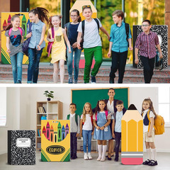 3 Pcs Back to School Decorations Pencil Notebook Cardboard Cutouts Crayon Box St
