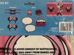 Minnie Mouse Photo Booth Kit~32.5” X 59” Backdrop, 4 Wearables & 5 Props, New!