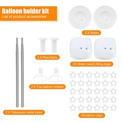 Balloon Column Stand Set of 2, 6.6ft Balloon Arch Stand Adjustable Balloon Co