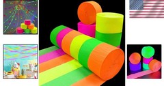 400ft Glow in the Dark Crepe Streamers – Neon Party Essentials for All Occasions