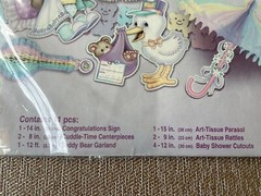 BEISTLE Baby Shower Decorama 11 pce decorations honeycomb tissue table hang 2005