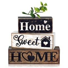 4 Pcs Farmhouse Wooden Tabletop Decor Farmhouse Tiered Tray Decor Rustic Euca…