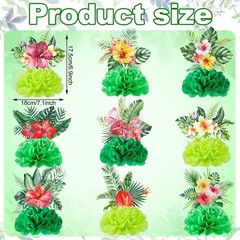 Hotop 9 Pcs Hawaii Luau Party Decorations Honeycomb Centerpieces, Aloha Tropical