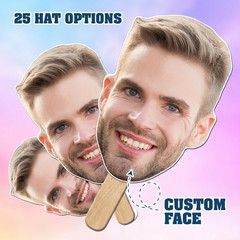 Personalized Face on a Stick, Big Head Cutouts, Funny Bachelorette Decorations