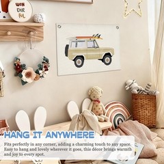 Surf Decor Banner,Beach Surf Coastal Vintage Decor,Trendy Surf Car Wall Decor…