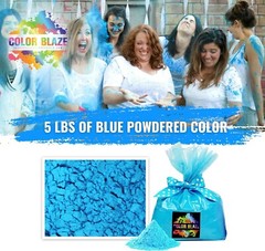 Color Blaze – 5lbs Blue Colored Powder – Holi Fun Run Color War Festival Party
