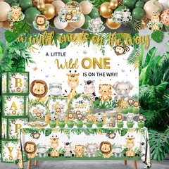 Safari Baby Shower Decorations,262pcs Wild Decorations Jungle Baby Shower Dec…