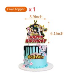 Anime My Hero Academia Birthday Party Decorate,Balloon Banner Cake Toppers Set