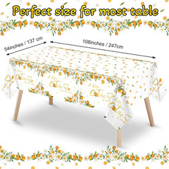 3 Pcs Little Cutie Tablecloth Orange Fruit Party Supplies Little Cutie Is on the