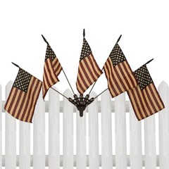 Five Tea-Stained Flags, Vintage US Small Flags Patriotic Decoration For Wall Art