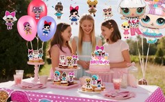 LOL Surprise Dolls Party Decoration Balloons Cake Topper Banner Tablecloth Swirl