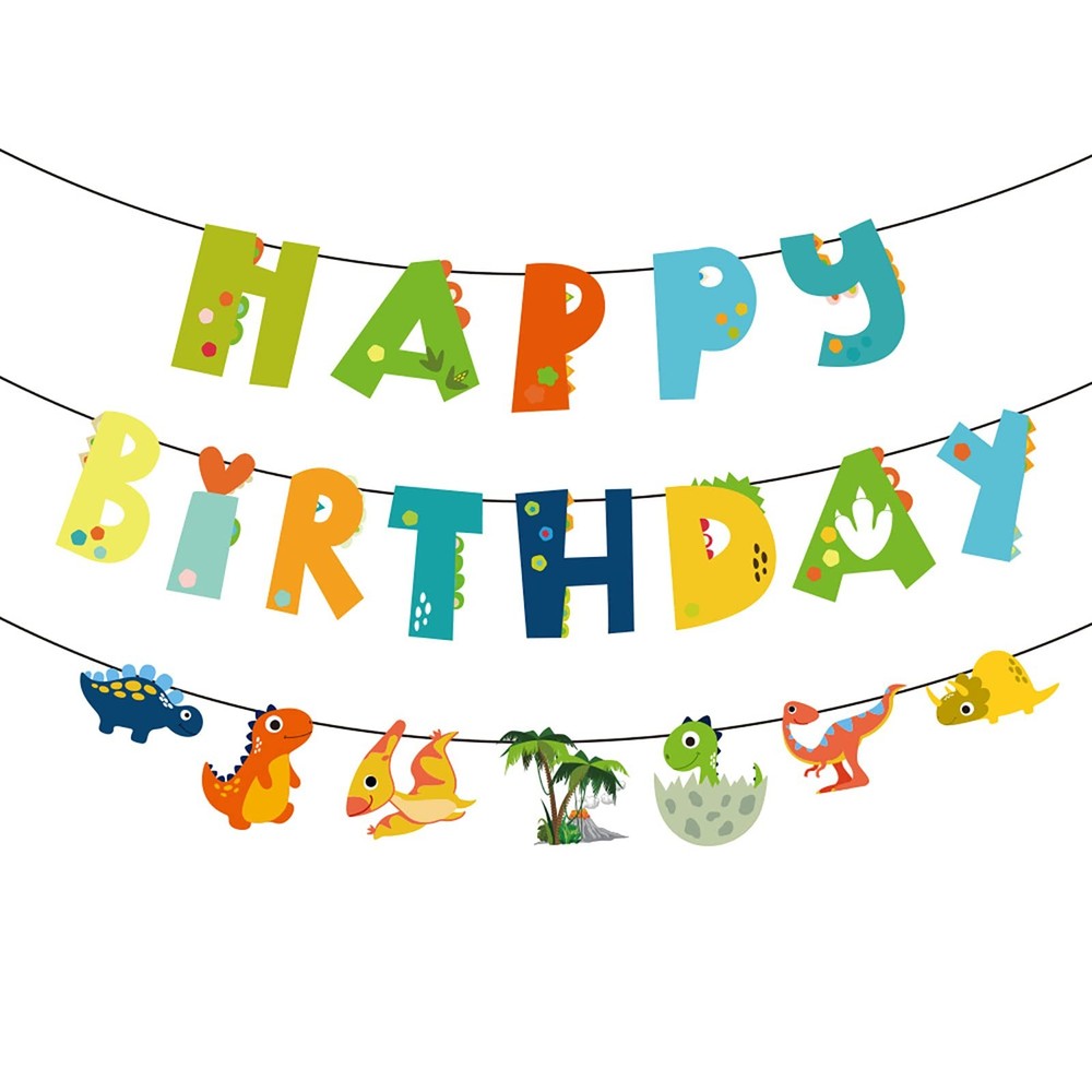BIEUFBJI Dinosaur Banner Dinosaur Theme Party Decoration, Indoor/Outdoor Han…
