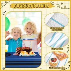 Fun Stationery Design Tablecloths – 4 Pack 54×108 Inch for School Celebrations