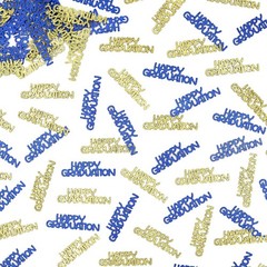 120 PCS Blue Gold Happy Graduation Confetti Class 2026 Glitter Decor Table Art