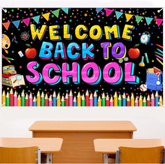 Back to School Banner Backdrop for Classroom and Party Decorations