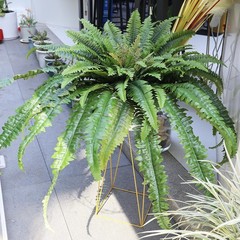 Large Artificial Boston Fern 68″ Fake Ferns Silk Fern, Dark Green