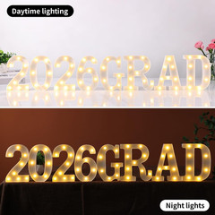2026 Graduation Decorations – 8 LED Marquee Light-Up Letters,Grad 2026″ for Pres