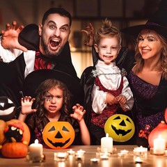 🎃 2 Halloween Pumpkin Bucket Halloween Candy Orange+ Yellow