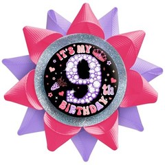 Handmade It’s My 9th Birthday Button, 9th Birthday Button Pins for Girls, Hot