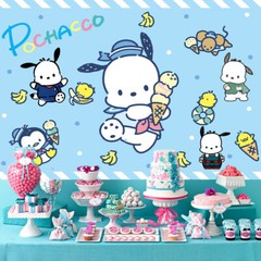 Pochacco Party Decoration Birthday Backdrop Blue Banner Photography Vinyl 7x5ft