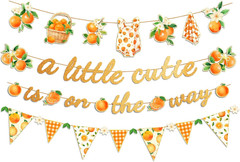 Baby Shower Decorations, 4PCS Glitter a Little Cutie