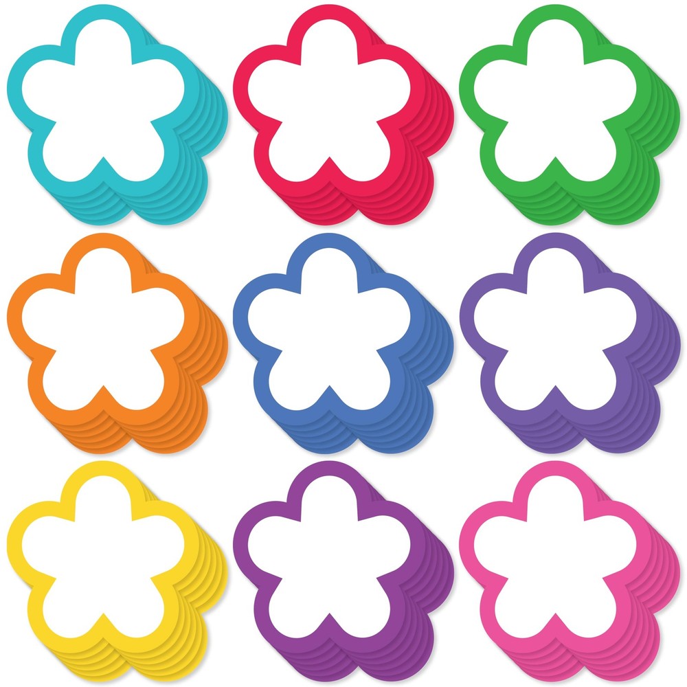 108 PCS Paper Flower Cutouts Shapes Bulletin Board Classroom Decor 3×3 Inch