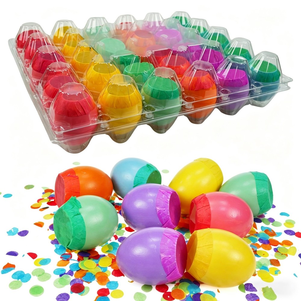 30 Pack Party Confetti Eggs Cascarones, Explosion Eggs with Confetti Inside, …