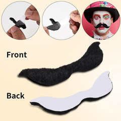 60Pcs Self Adhesive Fake Mustache 20 Styles Fake Beard Stick on Moustache Novel