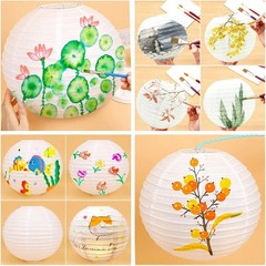 20PCS White Paper Lanterns with Lights, round Hanging Chinese Lanterns Decorativ