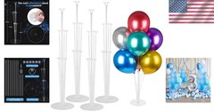 4 Sets Reusable Balloon Stand Kits for Birthday, Graduation & Baby Showers