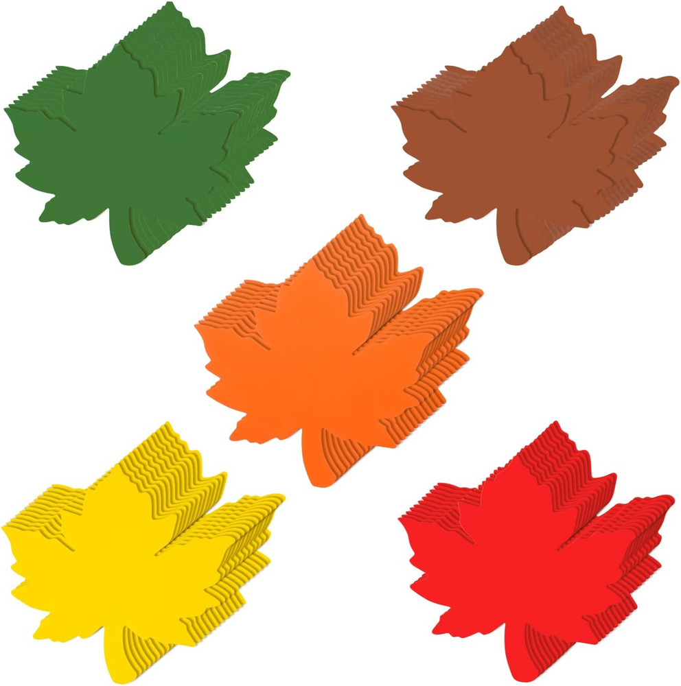 60 Pieces Maple Leaves Cutouts Paper Fall Leaves 4 Inch Leaf Cutouts Assorted Co