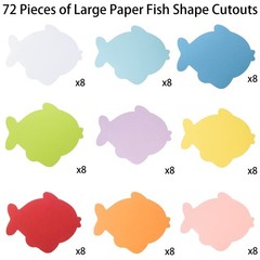 72 Pieces Large Fish Cutouts Paper Fish Shapes Assorted Color Ocean Fish Cut …