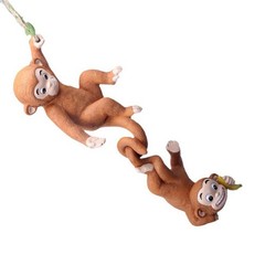 Playful Resin Monkey Hanging Decoration for Garden Patio Balcony Outdoor Use