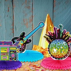 80s 90s Party Decorations 12 Pieces 80’s 90’s Honeycomb Centerpieces 80s / 90…