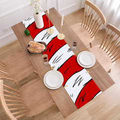 Red and White Striped Table Runner Hat Twins Baby Shower Cartoon Birthday Party