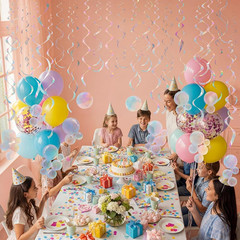 24 Pcs Bubble Garlands Mermaid Party Decoration Clear Dazzling Flat Cutouts Hang